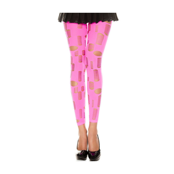 Legging rose fluo ajouré petits et grands trous 
